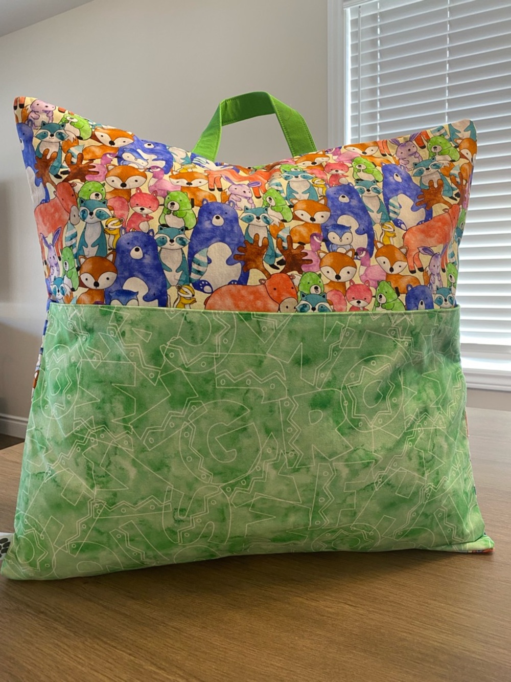 Handmade Kids Reading Pillow with Book Pocket